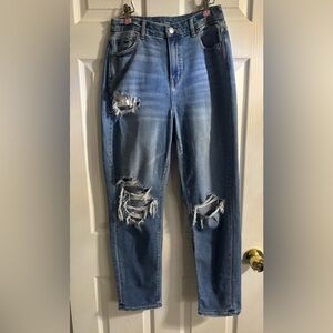 American Eagle Outfitters Women’s Distressed Curvy Mom Jeans